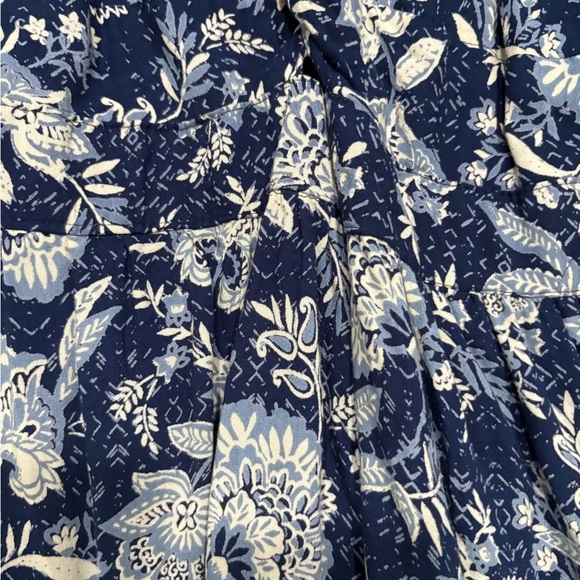 Angie Navy and Cream Floral Midi Dress - Picture 2 of 8